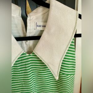 Vintage Green Striped Dress